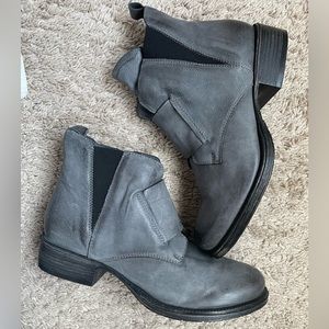 Miz Mooz Granite-Gray Leather Ankle Boots Nicholas Size EU 42 US 10.5-11